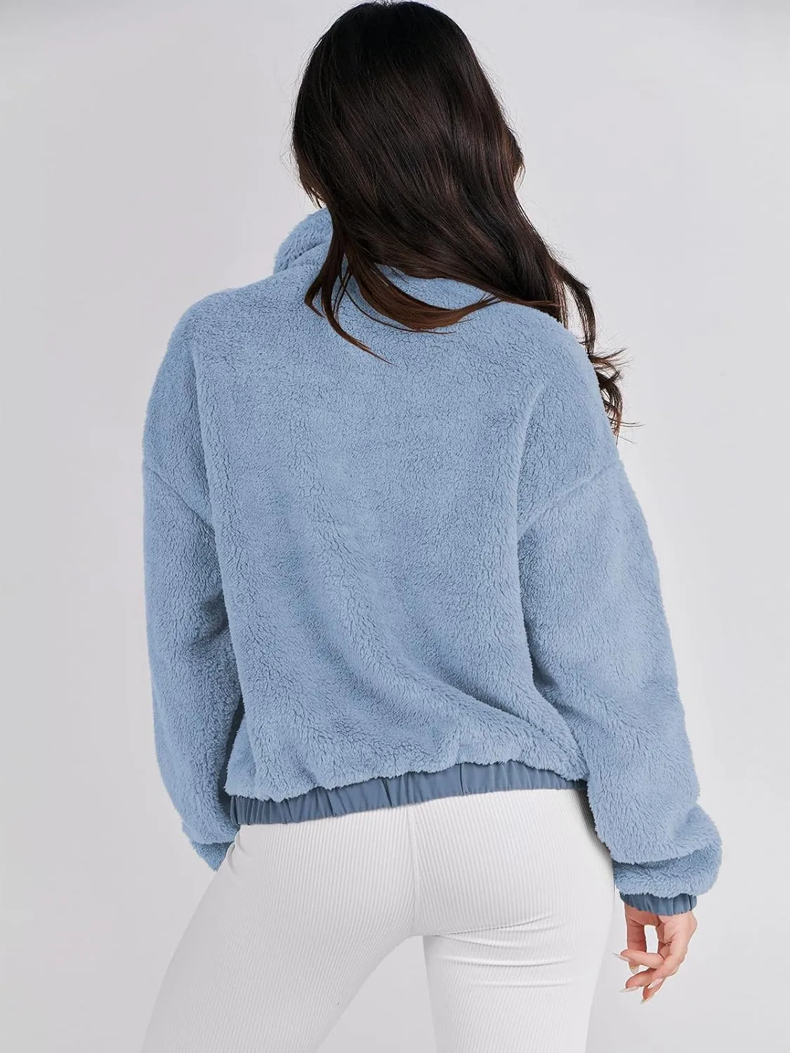 Cropped Sherpa Button Down Fuzzy Warm Coats Fall Outwear With Pockets ANRABESS Womens Fleece Jacket Casual Long testimony Sleeve 