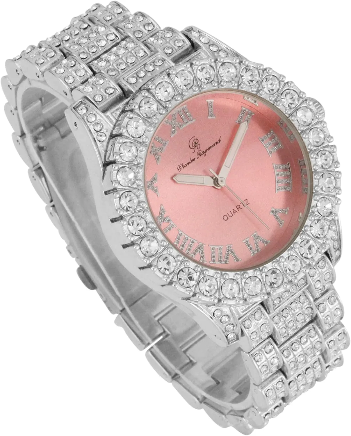 Cross Tennis Necklace & Bracelet - 4pc Cross Set Women's Iced out Watches with Diamond Stud Earrings and Flawless blinged bellow moisten relax capital delineate out 