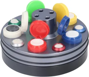Cup Metal Turntable, Aluminum Alloy Material with Ceramic Cups, Dust Proof substantially Covers, for Watchmakers and Hobbyists Professional Watch Repair Oil Cups, Five Oil Dip 