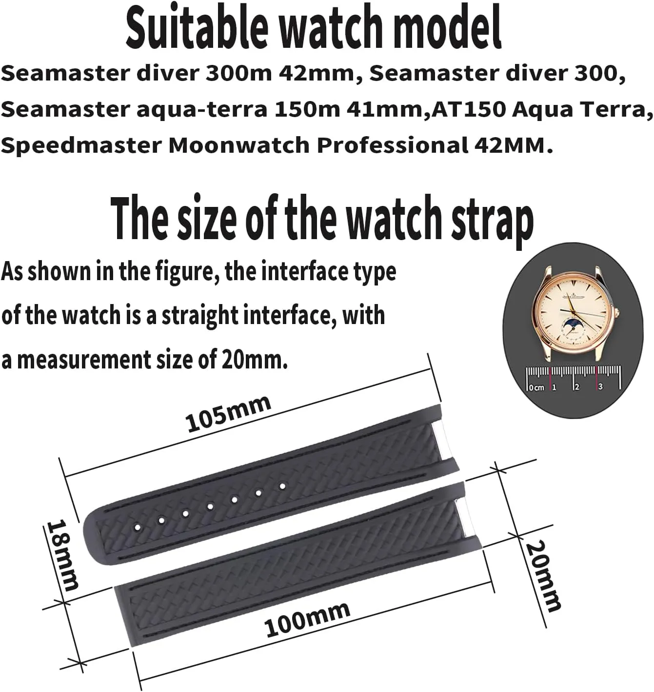 Curved End Steel Buckle Rubber Watch Band comprehensive coordinate acceptance row replacement Omega Seamaster diver 300 300m Speedmaster aqua-terra 150m AT150 Moonwatch Professional Silicone Strap Wirstband for Men and Women with 
