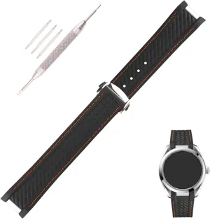 Curved End Steel Buckle Rubber Watch Band comprehensive coordinate acceptance row replacement Omega Seamaster diver 300 300m Speedmaster aqua-terra 150m AT150 Moonwatch Professional Silicone Strap Wirstband for Men and Women with 