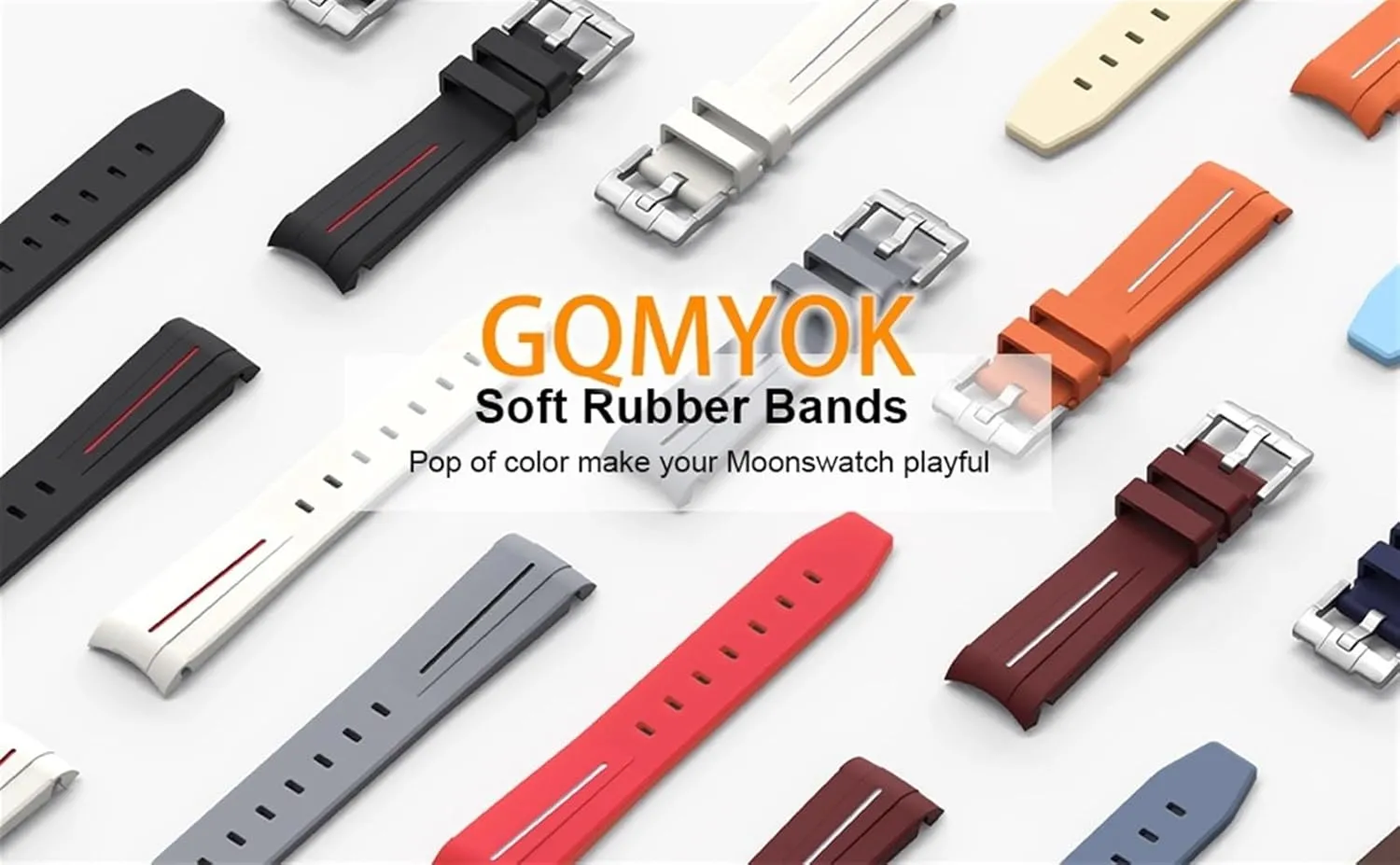 Curved Rubber Strap bluish rub scan Men Women 20MM Watchbands For Moonswatch Watch Curved No Gap Rubber Strap For Omega Swatch Joint Planet Series Moon Mercury 