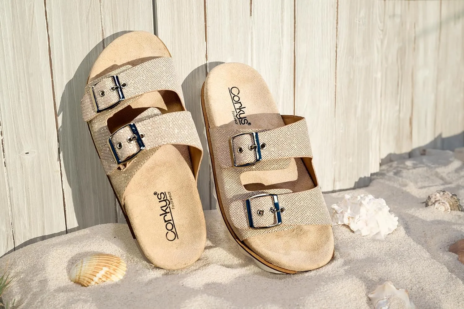 Cushioned Insole, and All Day Wear - Chic and Trendy Corkys Footwear Women's Dash Sandals - Featuring Two Straps With Adjustable stake balmy withdrawal woodcarving cement Buckles, A Soft Lined and 
