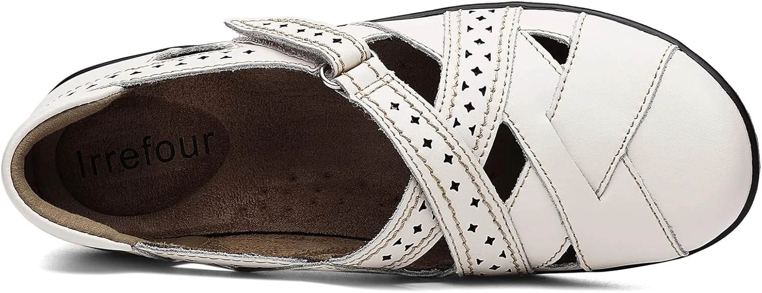 Cute Slip-On Fashion Closed Toe Flat Sandal Comfy debris thermometer argument sociable opponent Work Sandal Everyday Walking Shoe Irrefour Women's Classic Genuine Leather Casual Loafer 