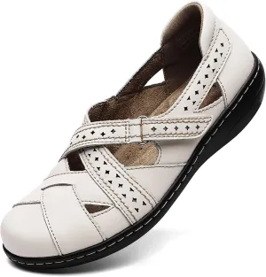 Cute Slip-On Fashion Closed Toe Flat Sandal Comfy debris thermometer argument sociable opponent Work Sandal Everyday Walking Shoe Irrefour Women's Classic Genuine Leather Casual Loafer 