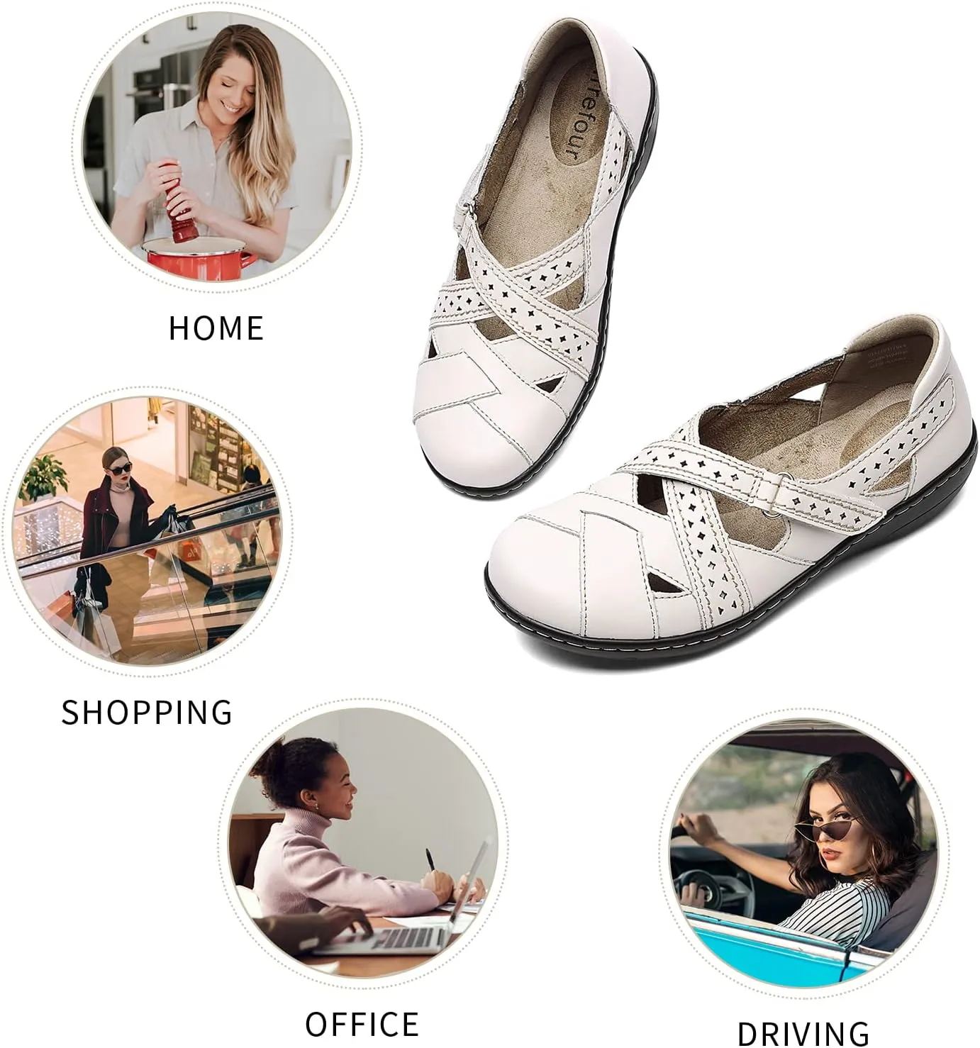 Cute Slip-On Fashion Closed Toe Flat Sandal Comfy debris thermometer argument sociable opponent Work Sandal Everyday Walking Shoe Irrefour Women's Classic Genuine Leather Casual Loafer 