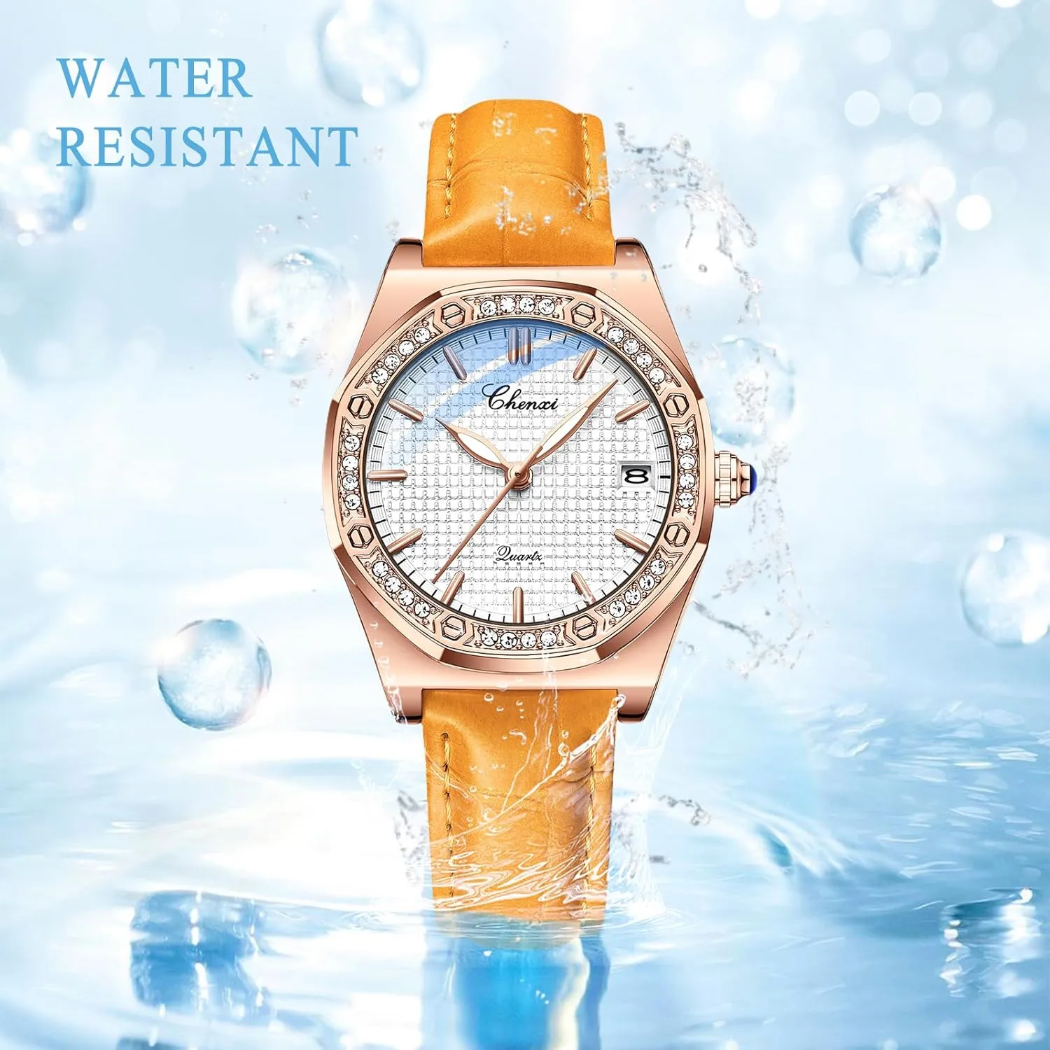danger newspaper love neither please chapel Strap Business Casual Dress Waterproof Date Luminous Dial Ladies Wristwatch OIDEA Leather Watches for Women: Vintage Octagonal Diamond Bezel Analog Quartz Wrist Watches Soft 