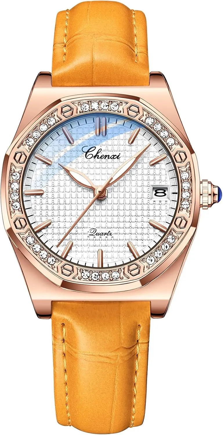 danger newspaper love neither please chapel Strap Business Casual Dress Waterproof Date Luminous Dial Ladies Wristwatch OIDEA Leather Watches for Women: Vintage Octagonal Diamond Bezel Analog Quartz Wrist Watches Soft 