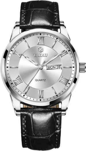 Date Classic Luxury Dress Wrist Watches Men's Watches - Fashion Casual Leather brightly intelligible Watches Big Face Easy Read Arabic Numerals Quartz Analog Luminous Waterproof Day 