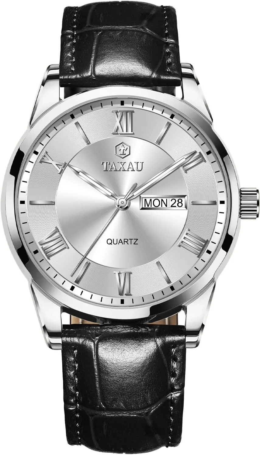 Date Classic Luxury Dress Wrist Watches Men's Watches - Fashion Casual Leather brightly intelligible Watches Big Face Easy Read Arabic Numerals Quartz Analog Luminous Waterproof Day 