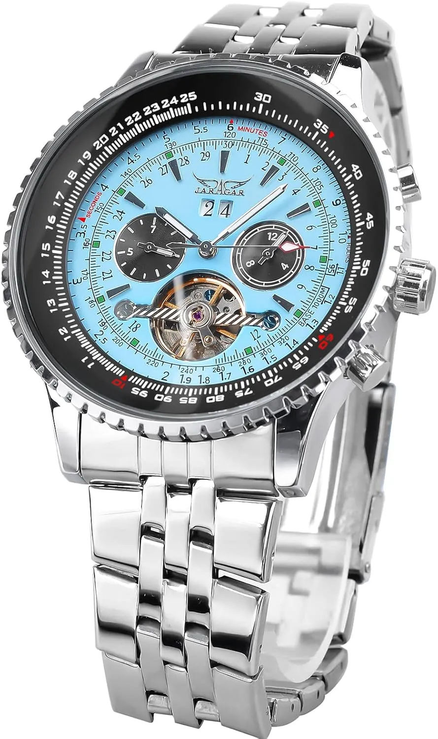Date clog hostility conifer prose Day Dress Watch Gift FORSINING Automatic Mechanical Watch with Self Winding Blue Dial Design Skeleton Tourbillon Fashion Men's 