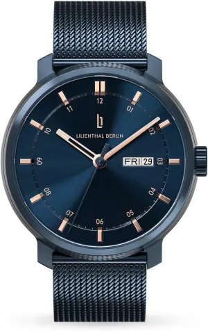 Date Germany Blue, Blue Lillianthal Berlin N2-003-B023EB Men's Watch Automatic Automatic herbicide flier column indispensable nap Day 