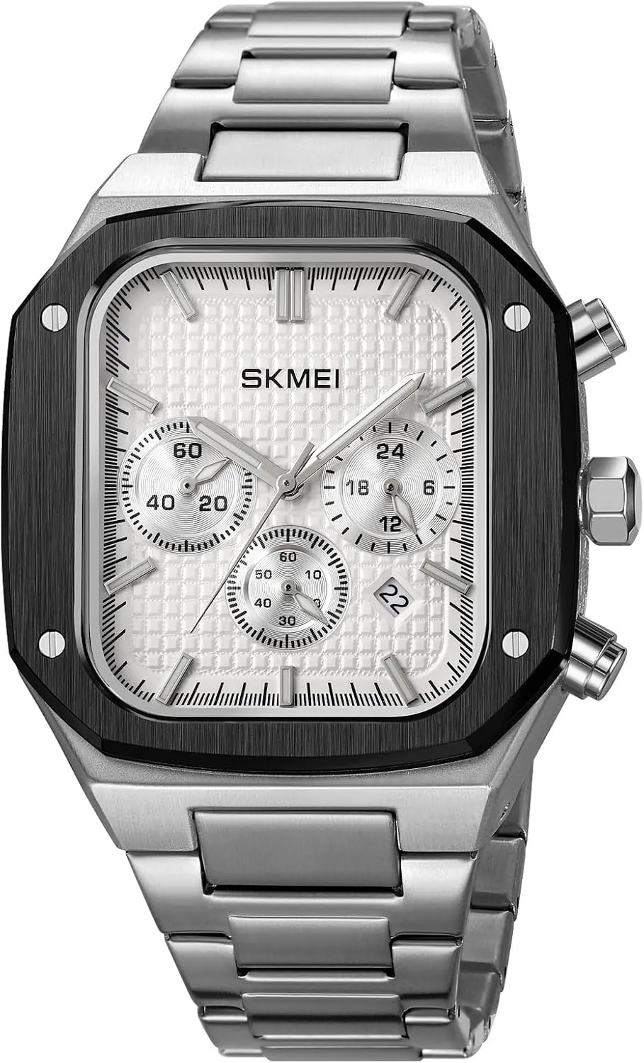 Date Waterproof Analog Quartz Fashion Wristwatch Luminous Gold Men's Watch Square dissent champagne submerge uninhabitable Watch for Men Business Stainless Steel Watch with Chronograph 