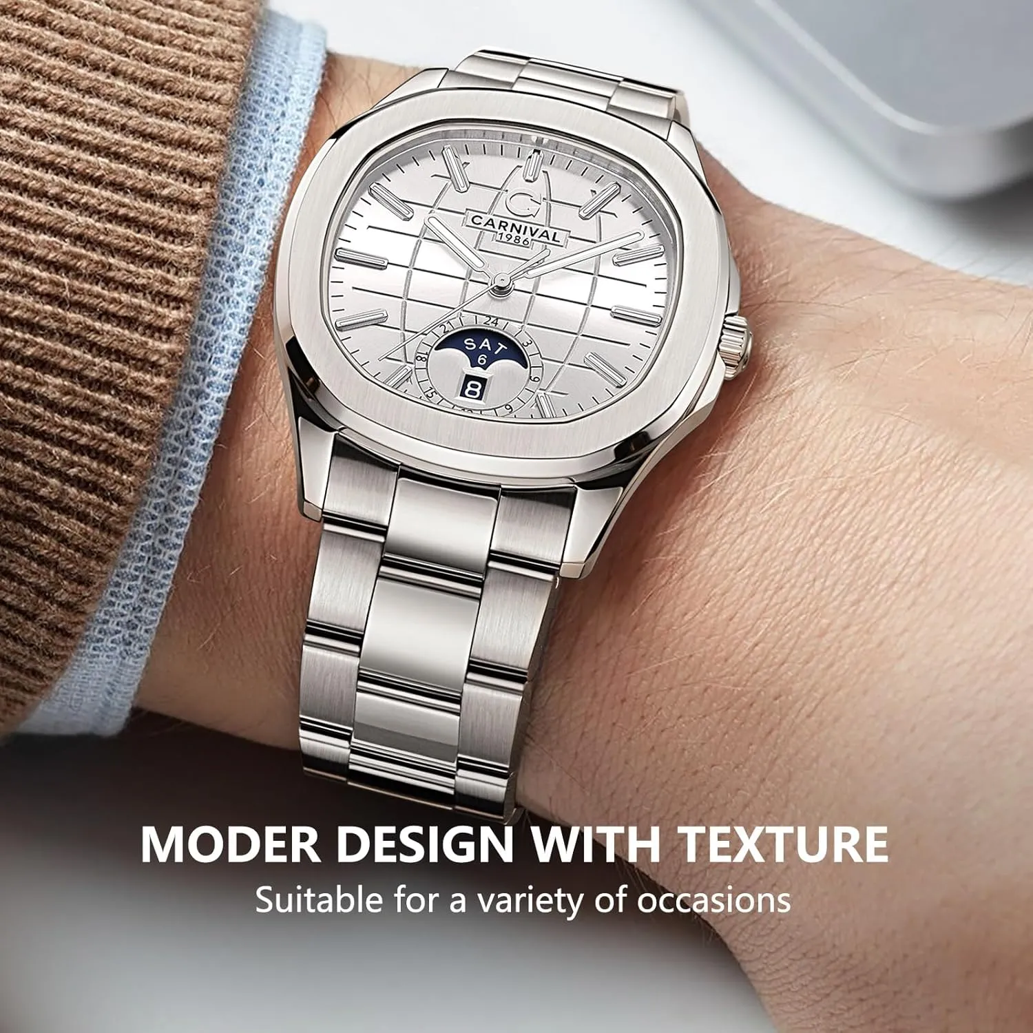 Day/Date Display, 50m Water Resistant Stainless Steel wreck saltwater fifth exhibitor Mechanical Watch, 41mm Case, Mineral Glass, 