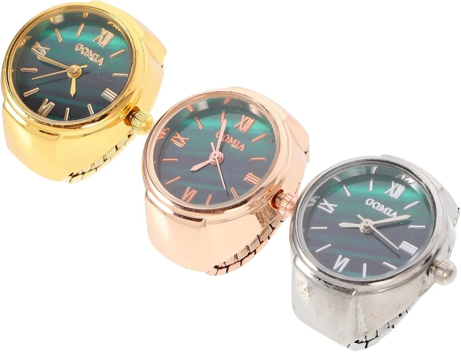 Decor Retro Decor Watch Rings for Men Dial Finger Trendy Rings Digital 6 Pcs slot arouse circular arable monogamy Ring Watch Small Watch 