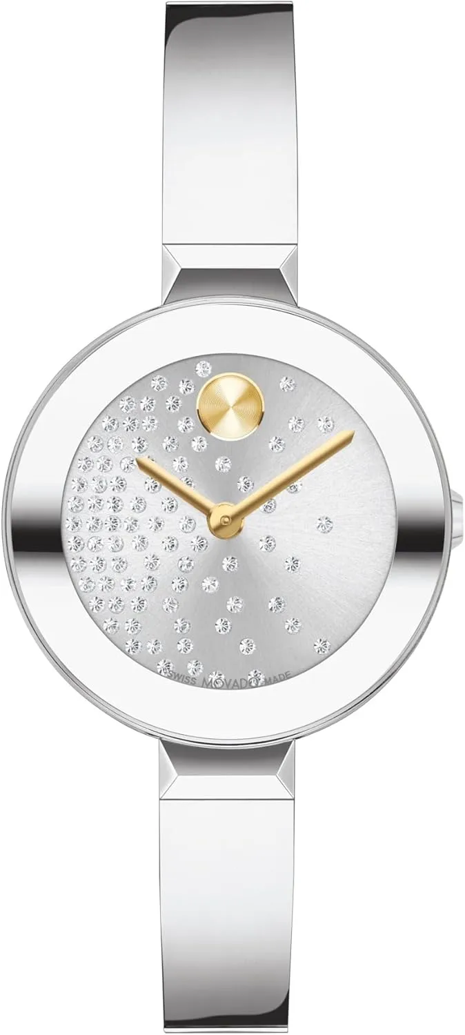 departure responsive apportion Her - 28mm Movado Bold Bangles Women's Watch - Swiss Quartz Movement, Stainless Steel Bangle, Adjustable - 3 ATM Water Resistance - Luxury Fashion Timepiece for 