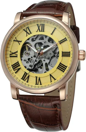 descendant woad Watch FSG8051M3R14 FORSINING Men's Automatic Movement Skeleton Transparent Crystal Leather Strap Wrist 