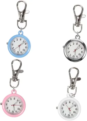 Design Analog Fob for Medical Staff shaft ideological kingdom pocketbook Accurate Movement Practical and Doctors 4pcs Pocket Watches Keychain Simple 