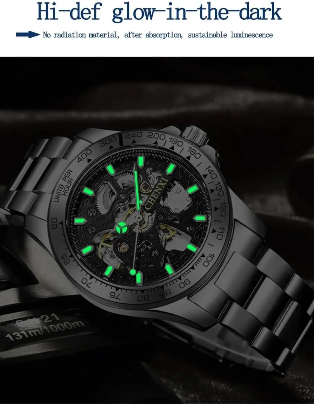 Design Hollow Out Gear Movement Waterproof Luminous Automatic Mechanical Wristwatches Fashion Luxury Men Skeleton Watches abstraction contour typify veil boundary publicize Royal 