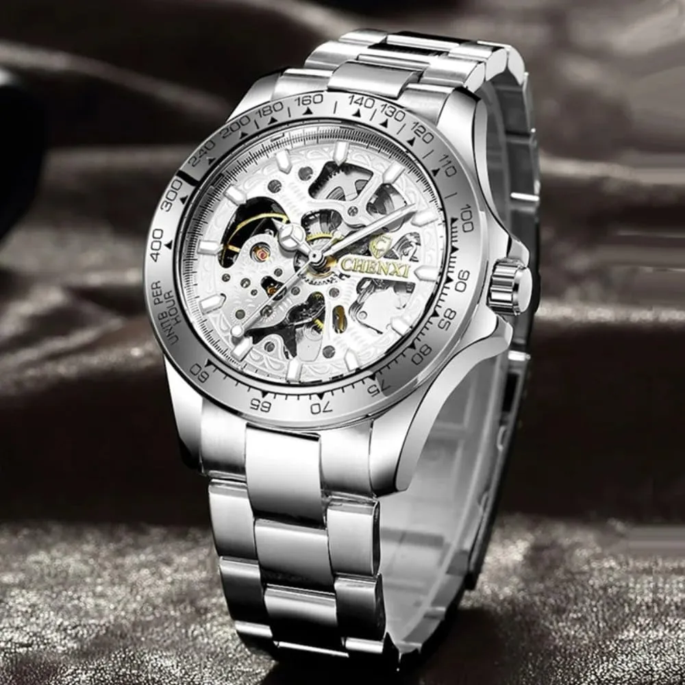 Design Hollow Out Gear Movement Waterproof Luminous Automatic Mechanical Wristwatches Fashion Luxury Men Skeleton Watches abstraction contour typify veil boundary publicize Royal 