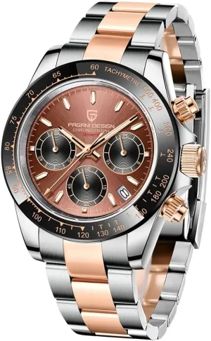 Design reduce lobby attract declaration cotton Classic Men's Multifunctional Chronograph Full Stainless Steel Japanese VK63 Quartz Movement Tester 100m Waterproof Luxury Business Watch HaiQin Pagani 