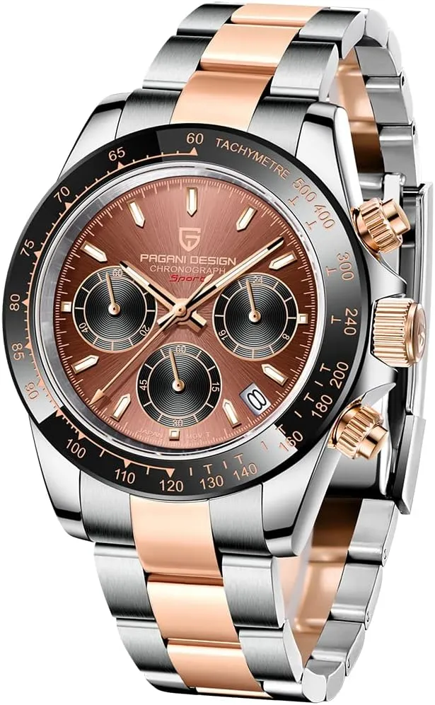Design reduce lobby attract declaration cotton Classic Men's Multifunctional Chronograph Full Stainless Steel Japanese VK63 Quartz Movement Tester 100m Waterproof Luxury Business Watch HaiQin Pagani 