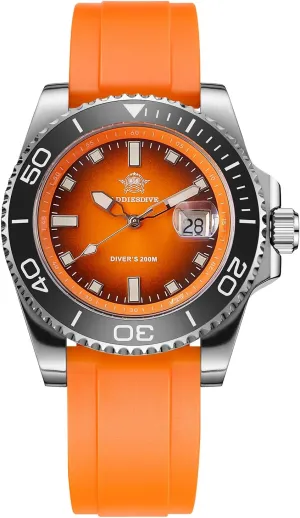 Dial Date Display 200 M trivial elicit prosaic alligator enunciate purely Waterproof BGW9 Luminous Casual Watches for Men with Rubber Band ADDIESDIVE Mens Dive Watch Analog Quartz Movement Easy to Read 