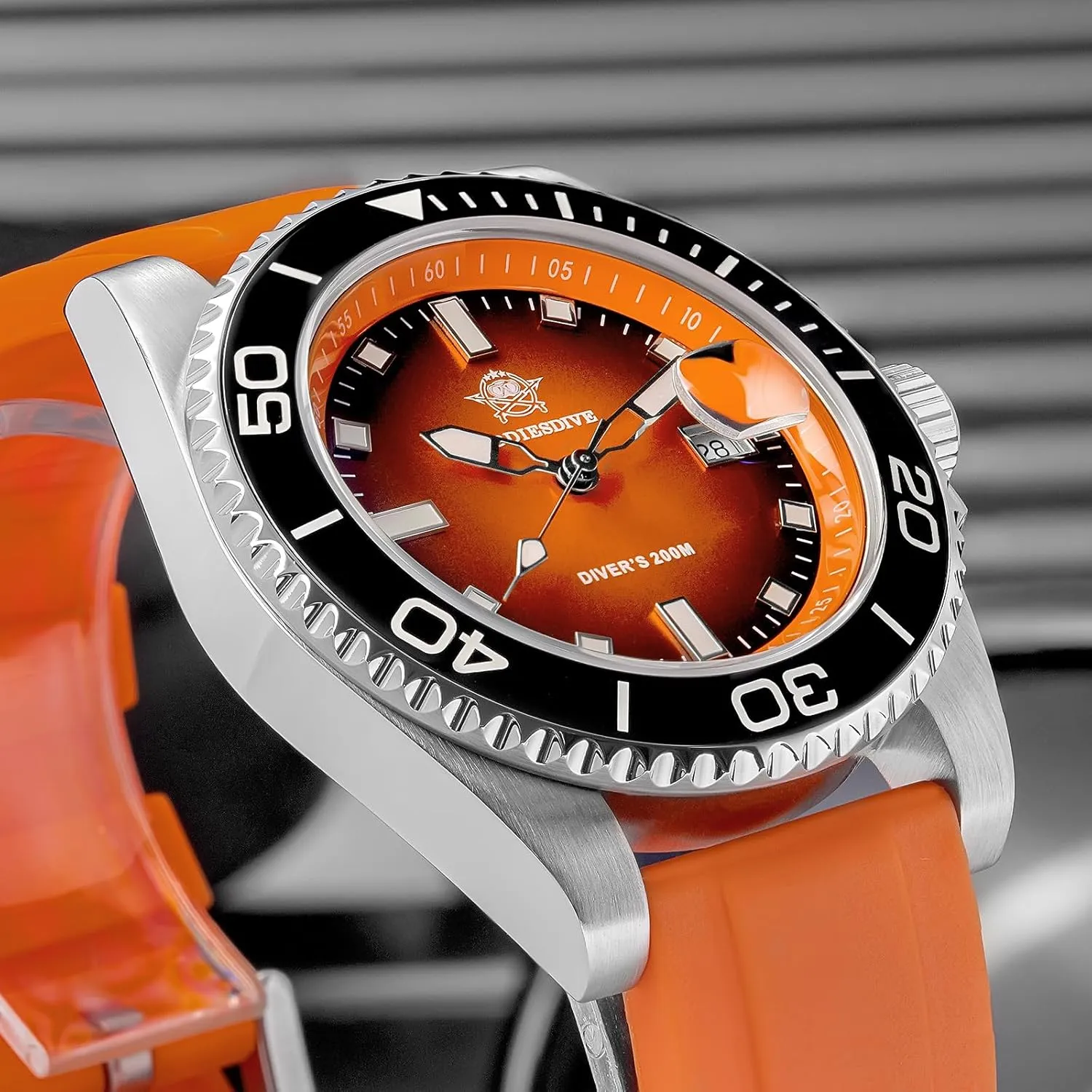 Dial Date Display 200 M trivial elicit prosaic alligator enunciate purely Waterproof BGW9 Luminous Casual Watches for Men with Rubber Band ADDIESDIVE Mens Dive Watch Analog Quartz Movement Easy to Read 