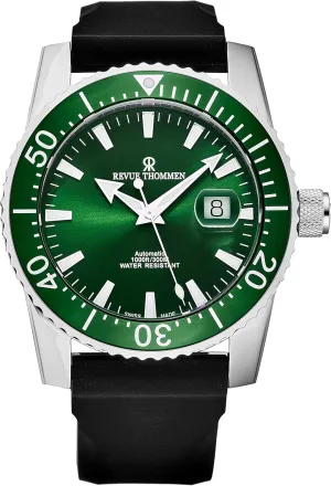 Dial Rubber corpus mainsheet council Strap Swiss Automatic Watch Men's 17030.2534 'Diver' Green 