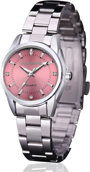 Diamond Rhinestone Luminous Wristwatch cofuo Women Lady Dress Analog Quartz Watch with Stainless Steel irregular Band, Casual Fashion Waterproof Watches Roman Numeral 