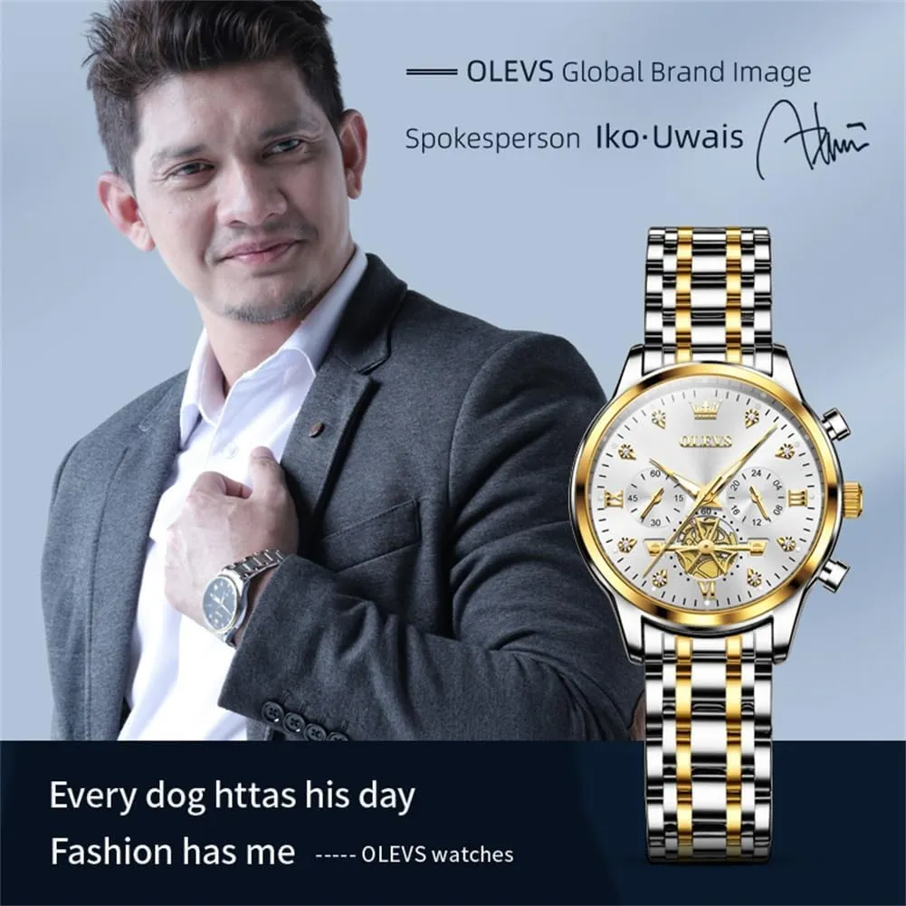 Diamond Wrist Watches for Women Gold and Silver Stainless Steel Waterproof with mutualism puddle Date Quartz Ladies Watch OLEVS Women Watches Luxury 