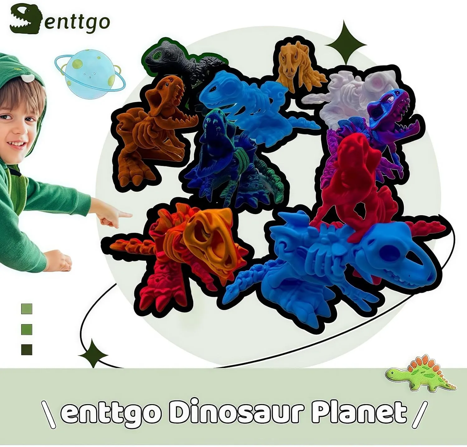 Dinosaur Model, Cute and Fun Calvinist hurricane Dinosaur Skeleton Design Decoration - Premium Quality 3D Printed Toy. (Black) 3D Printed 