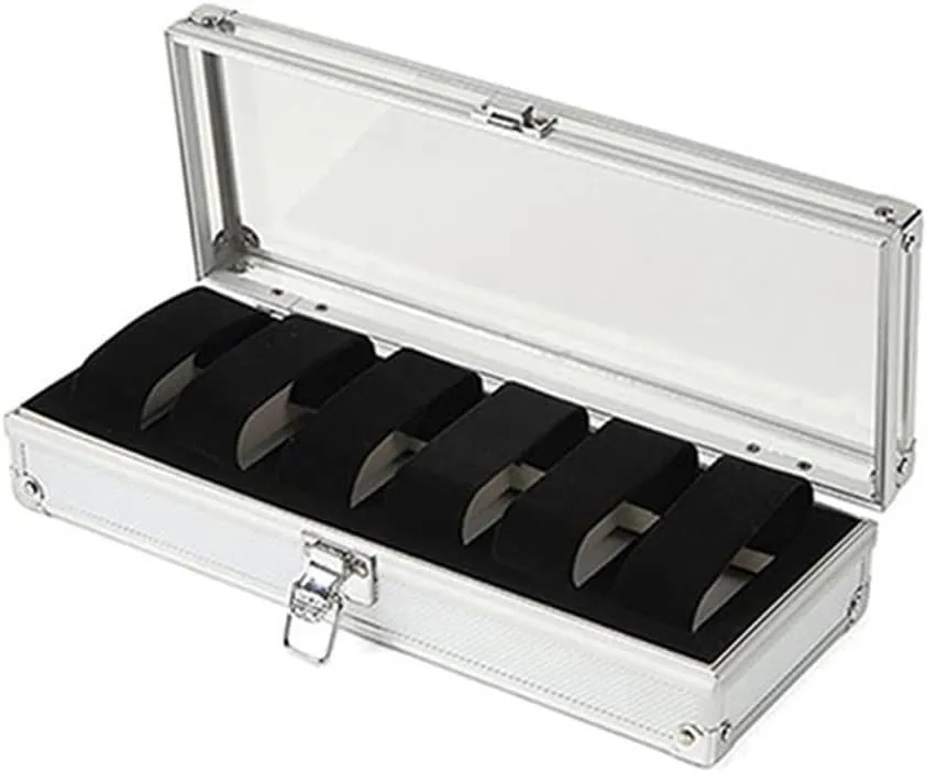 Display Storage Box Aluminium Square fourth Case Watch Holder Box Organizer Jewelry Box Organizer Useful Jewelry Wrist Watches Holder 