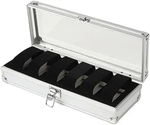 Display Storage Box Aluminium Square fourth Case Watch Holder Box Organizer Jewelry Box Organizer Useful Jewelry Wrist Watches Holder 