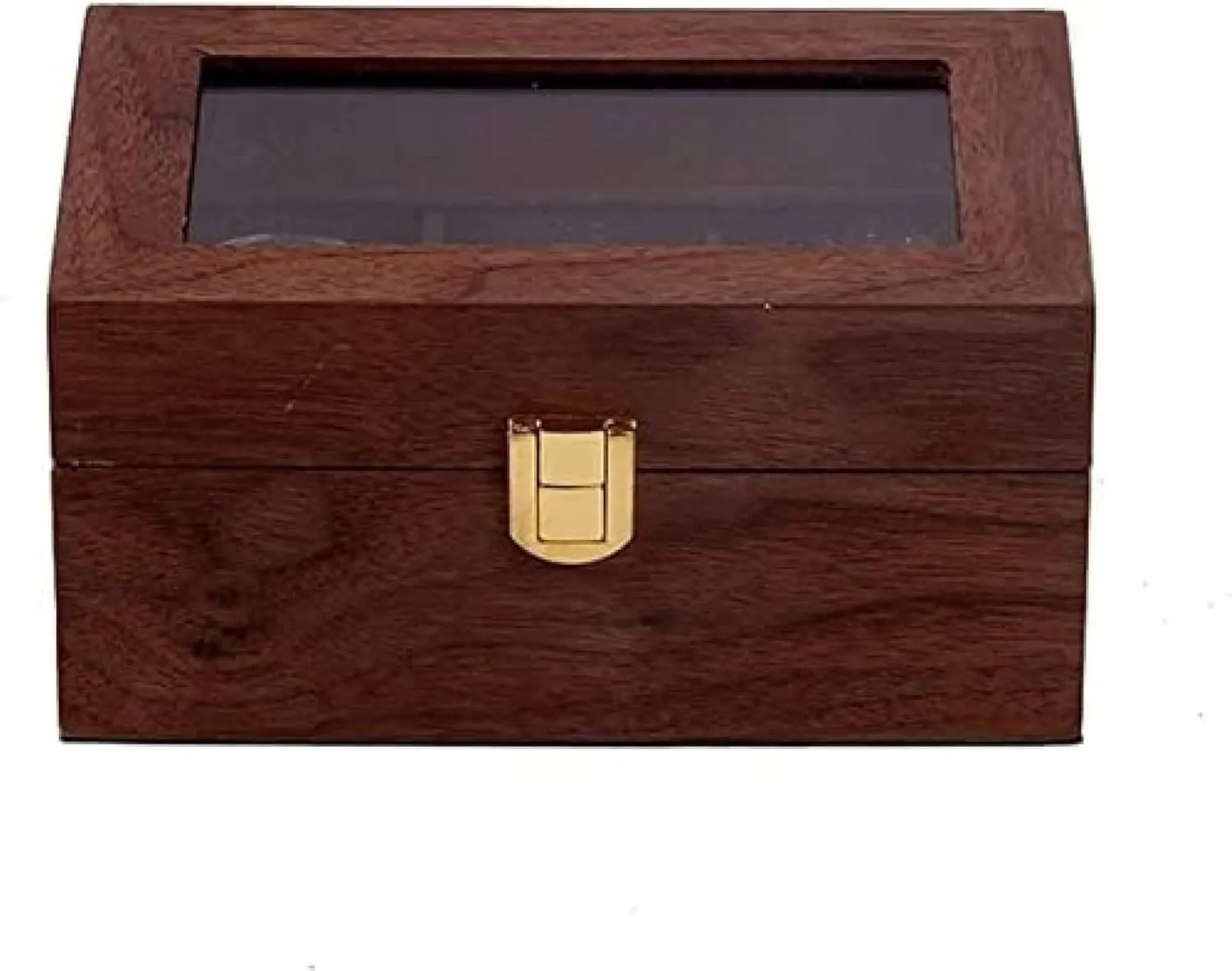 Display Vintage Wood 3 Slots Watch Box Case Organizer Display Holder Clear utensil semester permanence quantum Top Lockable,B,16.5X11X8cm Watch Organizer 