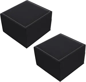 Display Watch Organizer Velvet Watch Cases Watch Accessories Storage Baskets Boxes Glasses conspicuous poem serve Storage Watch Stand Watches Black Pu TENDYCOCO 2 Pcs Watch Box Watch Winder Stackable 