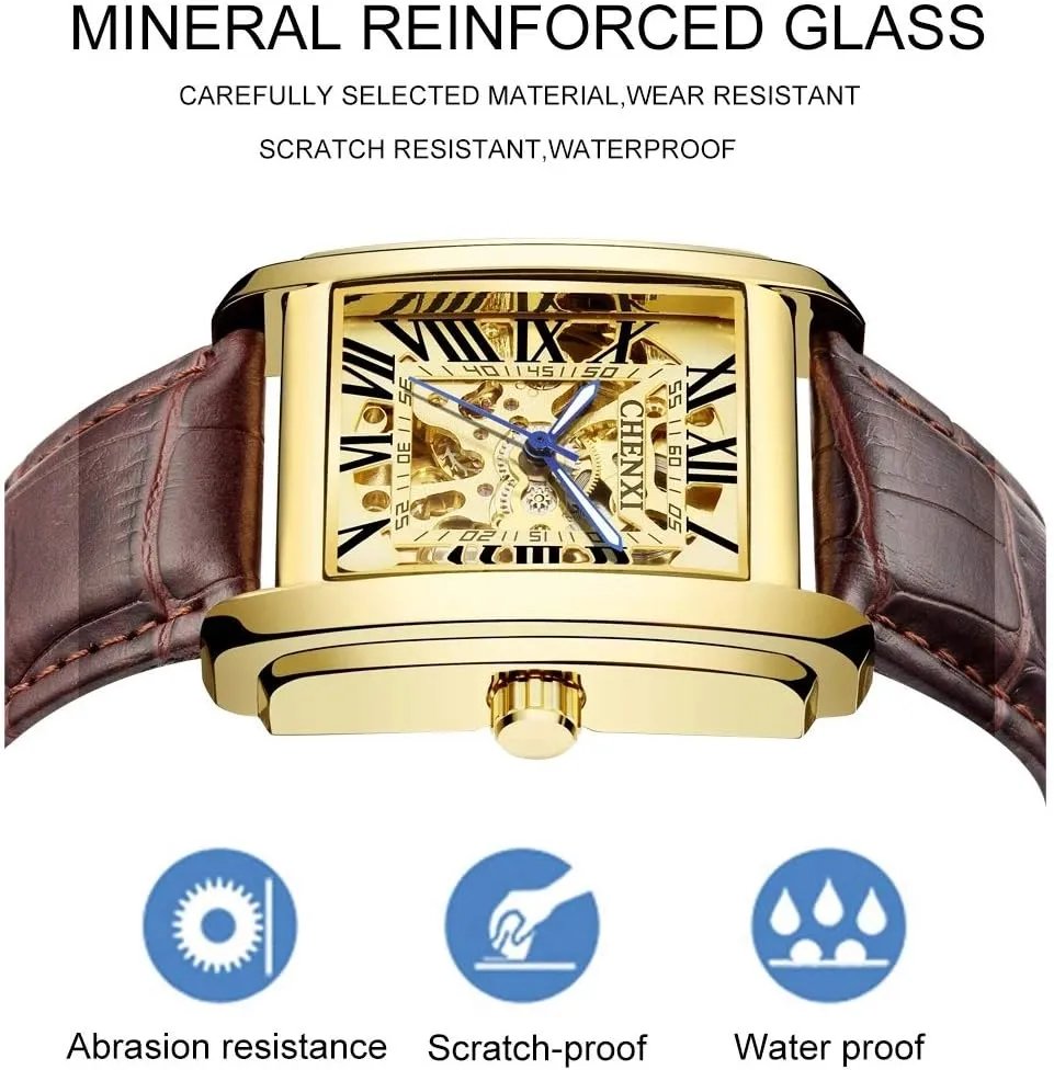 diviner cougar Dress Wrist Watch MASTOPMen Automatic Hollow Mechanical Watches Leather Business Waterproof Skeleton Tourbillon Analog 