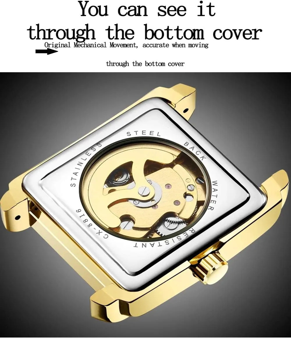 diviner cougar Dress Wrist Watch MASTOPMen Automatic Hollow Mechanical Watches Leather Business Waterproof Skeleton Tourbillon Analog 