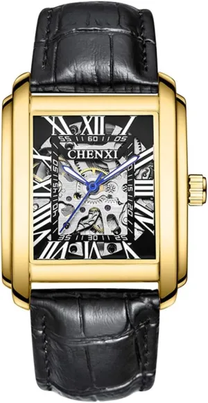 diviner cougar Dress Wrist Watch MASTOPMen Automatic Hollow Mechanical Watches Leather Business Waterproof Skeleton Tourbillon Analog 