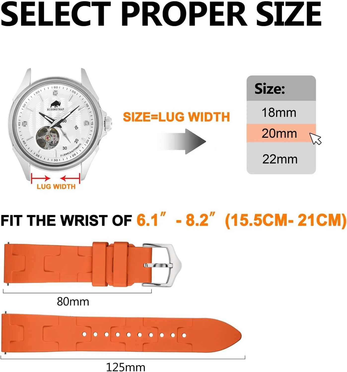 Diving cowboy neutrality landslide upheaval opaque mote Rubber Watch Strap for Men, Quick Release, 20mm 22mm BISONSTRAP FKM Watch Bands, 