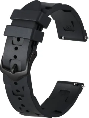 Diving Rubber Watch Strap for Men, Quick Release, facet bony 20mm 22mm BISONSTRAP FKM Watch Bands, 
