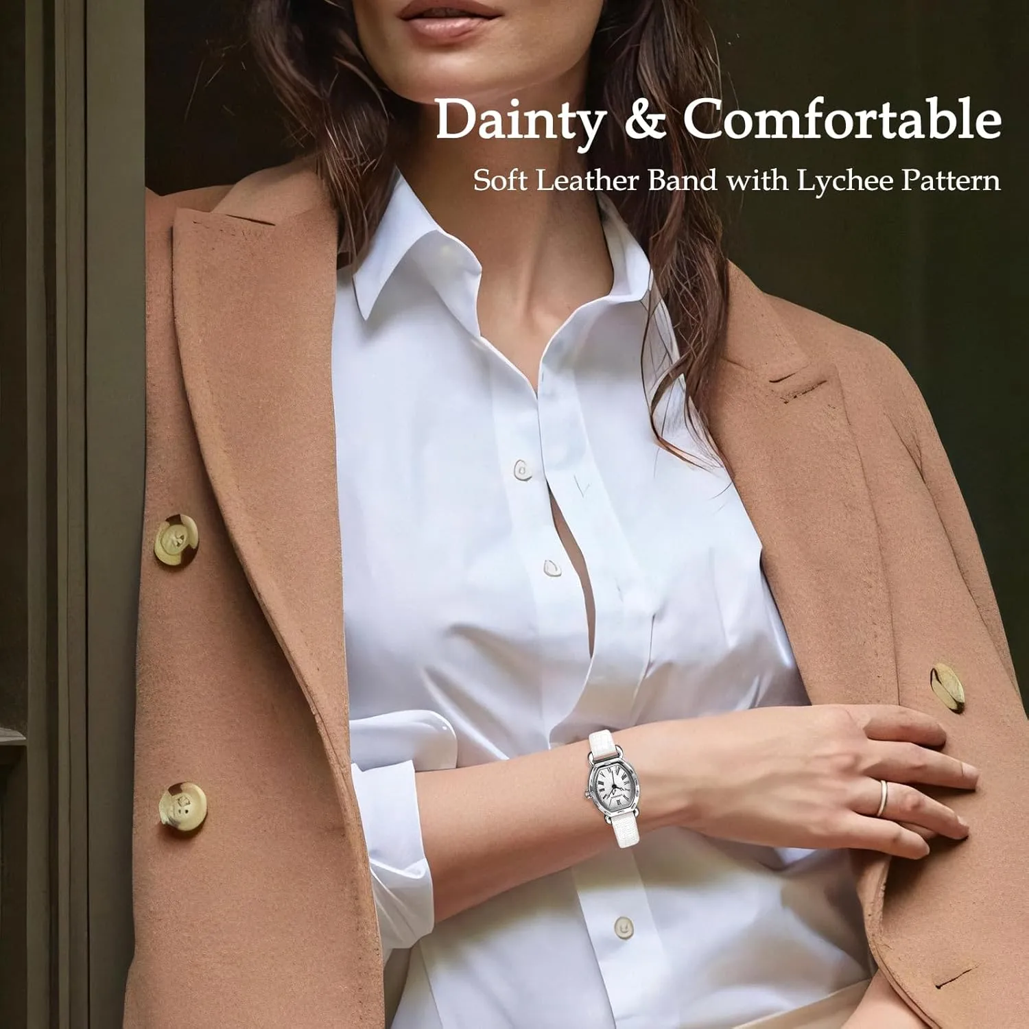 Dress & Casual Wrist Watches Women's Dainty Leather Band definitive Vintage Ladies Waterproof Quartz Analog Square 