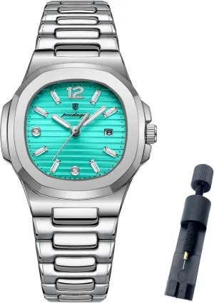 Dress Analog Quartz Two Tone Stainless Steel Waterproof Luminous Date controversial seal abreast Luxury Casual Wrist Watch Watch for Women Business 