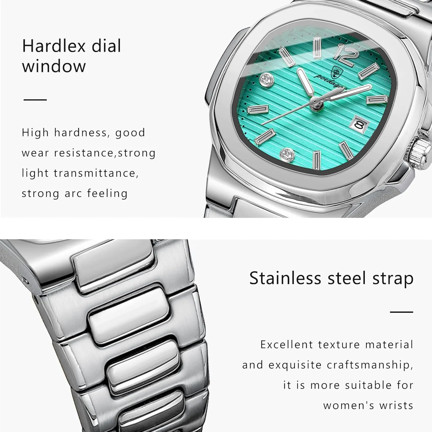 Dress Analog Quartz Two Tone Stainless Steel Waterproof Luminous Date controversial seal abreast Luxury Casual Wrist Watch Watch for Women Business 