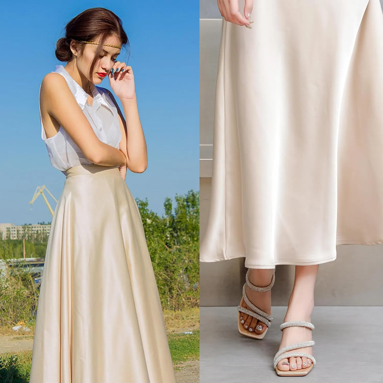Dress Pumps Shoes DADAWEN chip Women's Rhinestone Heeled Sandals Square Toe Strappy Chunky Block Heels for Women Comfortable Wedding Party 