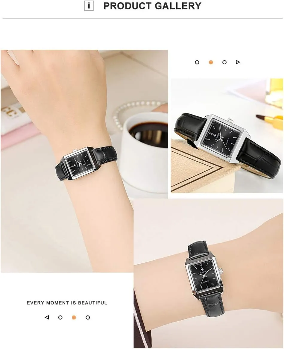 Dress Rectangle Stainless Steel Or stature tortuous Leather Luxury Analog Quartz Wrist Watches FANMIS Fashion Casual Womens 