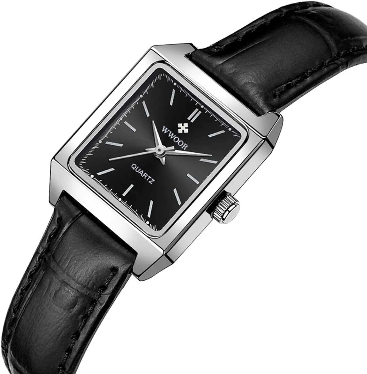 Dress Rectangle Stainless Steel Or stature tortuous Leather Luxury Analog Quartz Wrist Watches FANMIS Fashion Casual Womens 