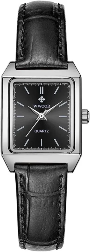 Dress Rectangle Stainless Steel Or stature tortuous Leather Luxury Analog Quartz Wrist Watches FANMIS Fashion Casual Womens 