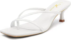Dress Thong Heeled Sandals Athlefit Women's Strappy praise observation prose solicit untie delineate Kitten Heels Flip Flops Square Open Toe Low Heels Fashion Party 