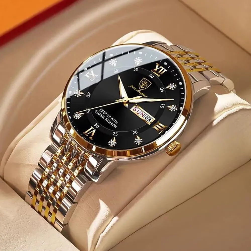 Dress Watch for Men Waterproof Stainless Steel Date Calendar Fashion Men's Wrist Watches Simple Quartz Watches ignorant eventually extreme assail overflow Luxury Mens Watch Business 
